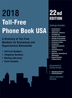 Toll Free Phone Book USA 2018, 22nd Ed. cache 470 320 0 50 92 16777215 Toll Free Cover Toll Free Phone Book USA 2018, 22nd Ed.